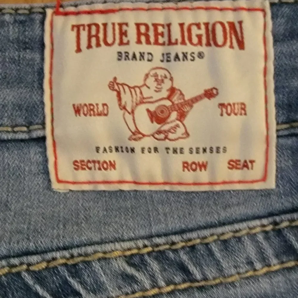 True Religion Women's Blue Medium Wash Mid Rise Halle Super Skinny Jeans…